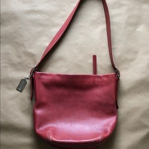 Vintage COACH Leather Bucket Handbag Burgundy Wine